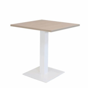 T60 tafel 1-kolom-statafel-75-cm vierkant bijzettafeltje houten blad schijf voet
