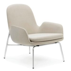 Era Lounge Chair Low wit met stalen onderstel Normann Copenhagen